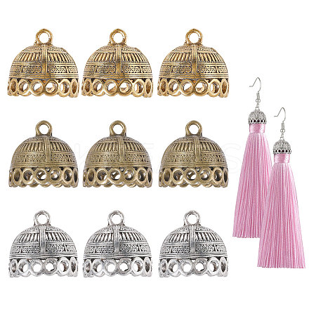 9Pcs 3 Colors Tibetan Style Alloy Pendant Bail FIND-CA0011-04-1