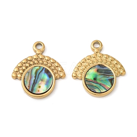 304 Stainless Steel Natural Paua Shell Pendants STAS-L288-03G-01-1