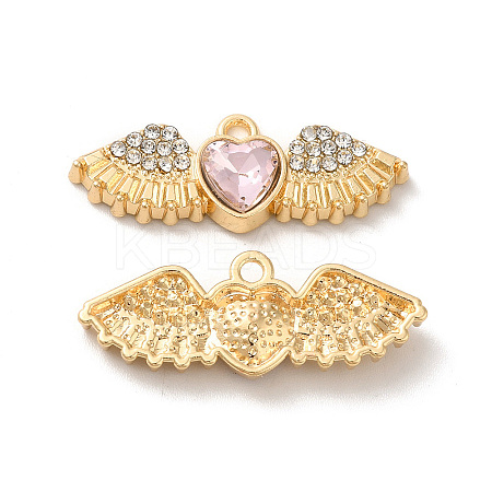 Rack Plating Alloy Rhinestone Charms PALLOY-O106-03G-01-1