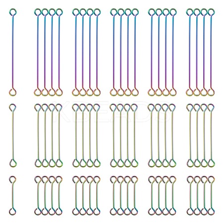 60Pcs 3 Style Ion Plating(IP) 304 Stainless Steel Eye Pins STAS-LS0001-62MC-1