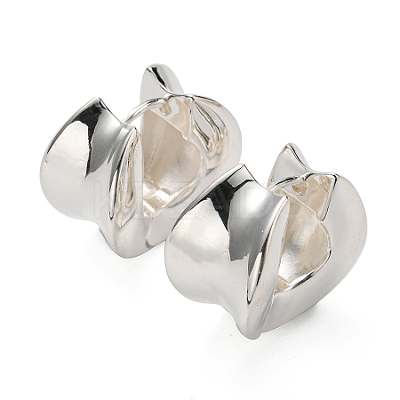 Rack Plating Brass Twist Thick Hoop Earrings EJEW-D063-04P-1