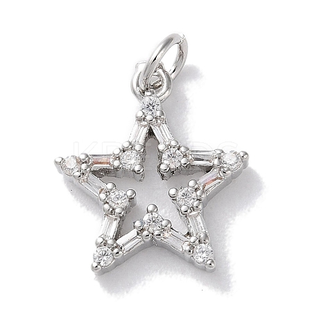 Rack Plating Brass Micro Pave Cubic Zirconia Pendants KK-Z039-23P-1