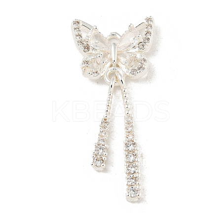 Brass Micro Pave Clear Cubic Zirconia Pendants KK-Z057-06S-1