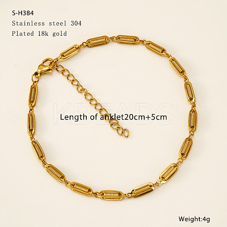 304 Stainless Steel Column Link Chain Anklets FS-WG7E8C4-09-1