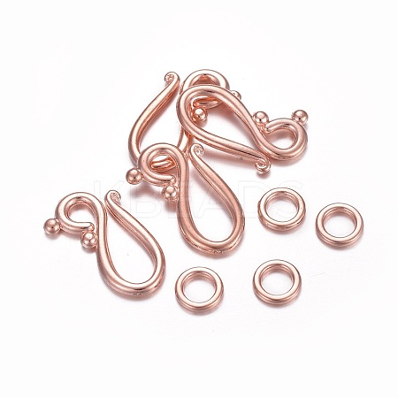 Alloy Hook and Eye Clasps LF1277Y-RG-NR-1