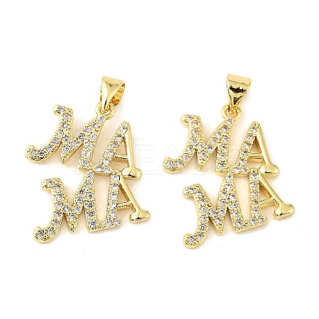 Mother's Day Brass Micro Pave Cubic Zirconia Pendants KK-M324-02J-G-1