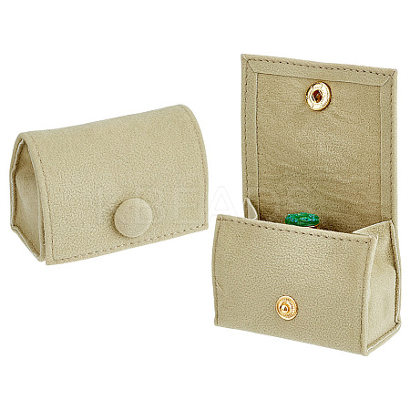 Bag Shaped Velveteen Ring Storage Boxes with Snap Button TP-WH0015-13B-1