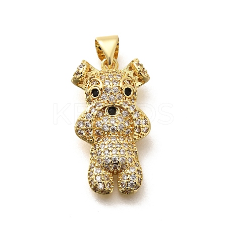 Rack Plating Brass Micro Pave Cubic Zirconia Enamel Pendants X-KK-L226-032G-01-1