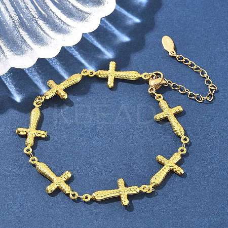 201 Stainless Steel Link Bracelets for Women BJEW-Z103-01G-02-1