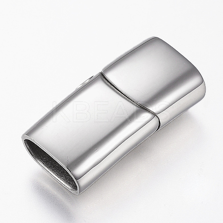 Tarnish Resistant 304 Stainless Steel Magnetic Clasps with Glue-in Ends LS-STAS-G157-14P-14x8mm-1