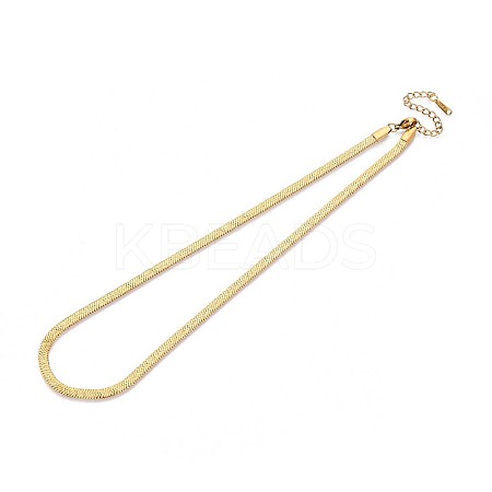 4MM 304 Stainless Steel Herringbone Chains Necklaces NJEW-N058-02G-1