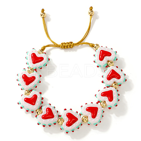 Bohemian Handmade Porcelain Enamel Beaded Braided Bead Bracelets for Women HT1623-5-1