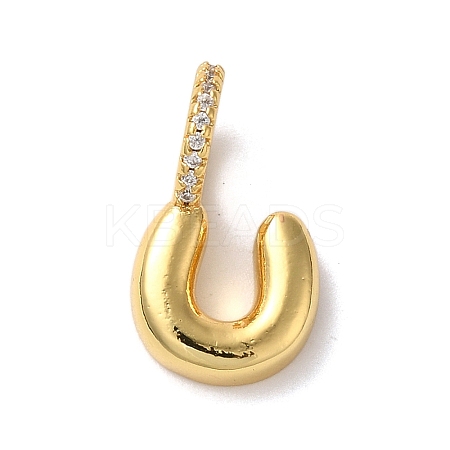 Brass Micro Pave Cubic Zirconia Pendants KK-K345-13U-G-1
