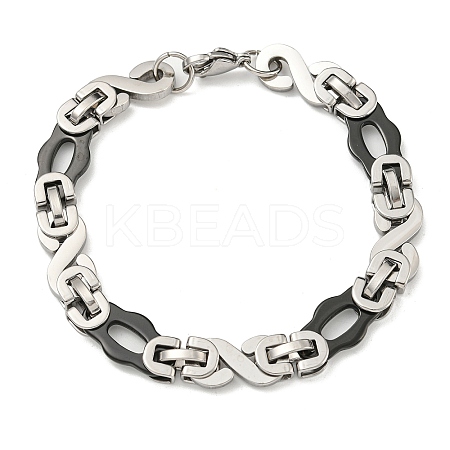 Two Tone 201 Stainless Steel Oval & Infinity Link Chain Bracelet BJEW-B078-36BP-1