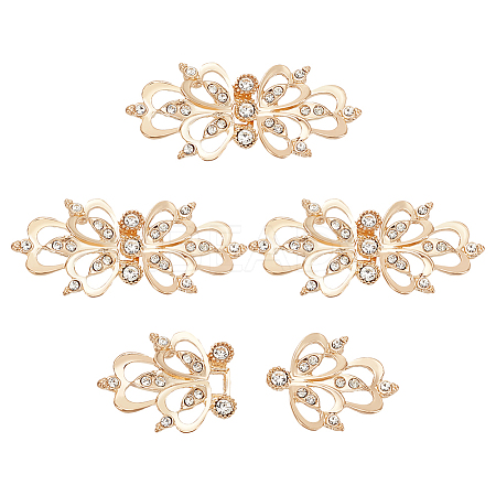 4Pcs Zinc Alloy Rhinestone Snap Lock Clasps FIND-FG0003-45A-1