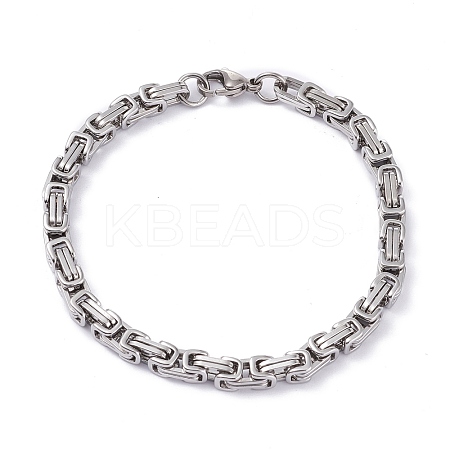 Tarnish Resistant 304 Stainless Steel Byzantine Chain Bracelets BJEW-I295-02B-P-1
