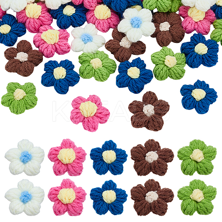 50Pcs 5 Colors Handmade Cotton Knitting Ornament Accessories DIY-ME0001-44A-1