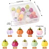 24Pcs 9 Colors Glass Charms GLAA-FS0002-42-4