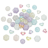 45pcs 3 styles Transparent Crackle Acrylic Beads TACR-PH0001-76-1