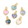 Rack Plating Brass Enamel Micro Pave Clear Cubic Zirconia Pendants KK-K380-05G-1
