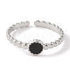 304 Stainless Steel Enamel Open Cuff Rings for Women RJEW-F166-49P-01-2