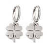 Clover 304 Stainless Steel Dangle Earrings EJEW-L283-080P-1