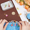8Pcs 8 Colors Transparent Glass Pendant Decorations HJEW-NB00053-3