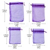 30Pcs 4 Styles Rectangle Organza Bags Jewellery Storage Pouches Wedding Favour Party Mesh Drawstring Gift OP-FS0001-01E-7