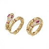 Brass Micro Pave Clear Cubic Zirconia Huggie Hoop Earrings EJEW-R114-007C-NF-1