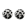 Leopard Print Brass Enamel Stud Earrings for Women EJEW-U055-15A-P-2