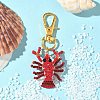 2Pcs Crayfish Glass Seed Beads Pendant Decorations HJEW-MZ00352-4