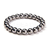 Silver Plate Non-magnetic Synthetic Hematite Round Beads Stretch Bracelets BJEW-PH0001-8mm-21-1