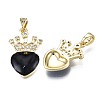 Brass Micro Pave Clear Cubic Zirconia Pendants ZIRC-N039-208-3