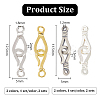 4 Sets 4 Styles 925 Sterling Silver Hook Clasps STER-PH0002-06-2