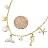 Marine Theme Alloy Enamel Pendant Necklaces NJEW-JN04818-4