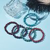 Natural Dyed Sesame Jasper Round Beaded Stretch Bracelet BJEW-JB07906-2
