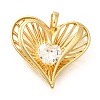 Brass Micro Pave Cubic Zirconia Pendants KK-B128-10G-1