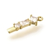 Brass Micro Pave Cubic Zirconia Pendants KK-M310-01G-09-2