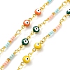 Evil Eyes Brass Ename Link Chains CHC-Q013-02G-1