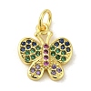 Real 18K Gold Plated Brass Pave Cubic Zirconia Pendants KK-M283-11K-02-1
