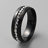 Stainless Steel Finger Ring with Crystal Rhinestone RJEW-WH0002-19B-1
