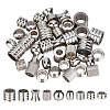 54Pcs 9 Style 201 & 304 Stainless Steel Beads STAS-UN0048-89-1