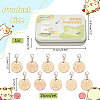 Wood Flat Round with Paw Print Pendant Locking Stitch Markers HJEW-NB00118-2