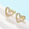Brass Micro Pave Clear Cubic Zirconia Stud Earrings EJEW-C139-02G-1