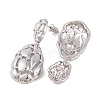 Retro Hollow Oval Drawbench Brass Dangle Stud Earrings for Women EJEW-G391-13P-3