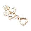 Valentine's Day Bowknot Heart Rose Alloy Enamel Pendant Decorations HJEW-JM04467-4
