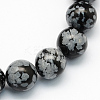 Natural Snowflake Obsidian Round Beads Strands G-S172-4mm-1