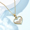 201 Stainless Steel Crystal Rhinestone Pendant Necklaces for Women NJEW-F335-01G-01-4