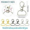 30Pcs 3 Colors Zinc Alloy Swivel D Rings Lobster Claw Clasps FIND-YW0008-62-3