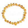 Natural Amber Beads Stretch Bracelets for Women BJEW-JB13294-2